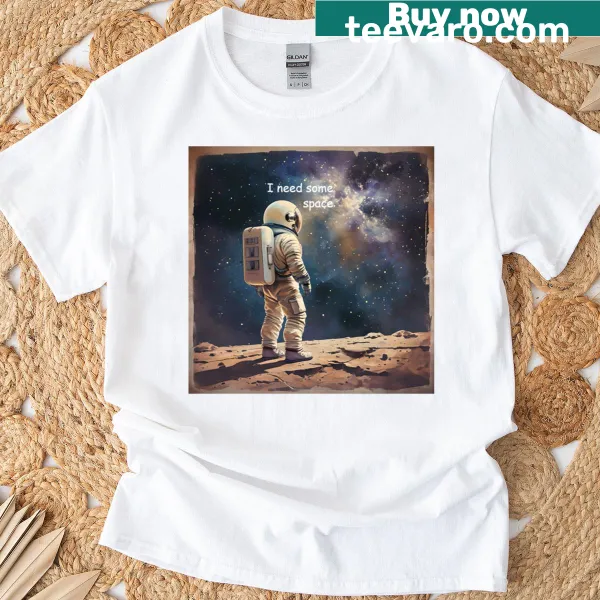 Playful typography t-shirt with humorous space saying