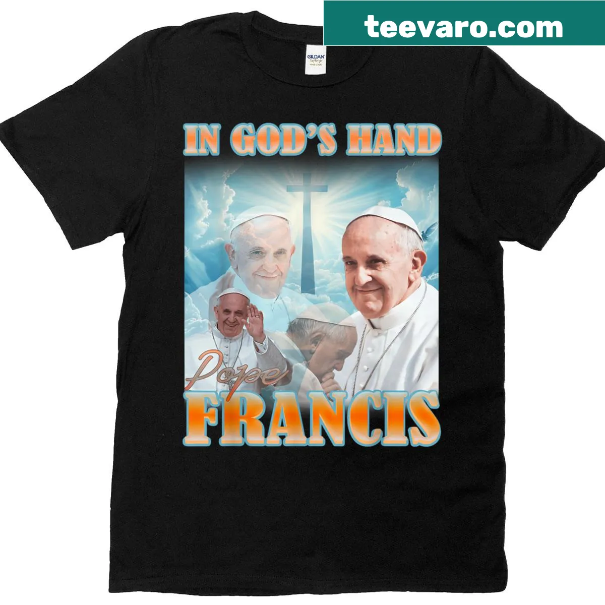 Pope Francis inspired T-shirt with a thoughtful faith message in typography — on a men's t-shirt