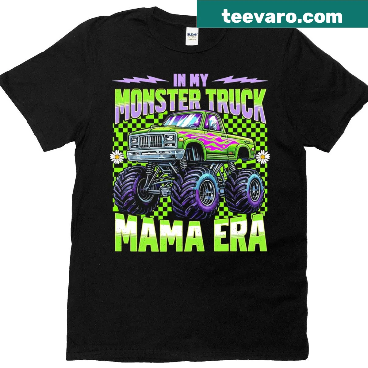 Playful mother trucker t-shirt with groovy text design. — on a men's t-shirt