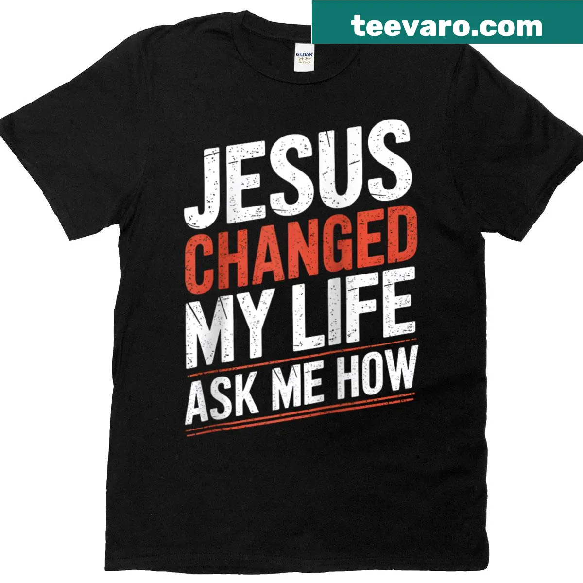 Inspirational Christian phrase graphic on a raglan baseball tee — on a men's t-shirt