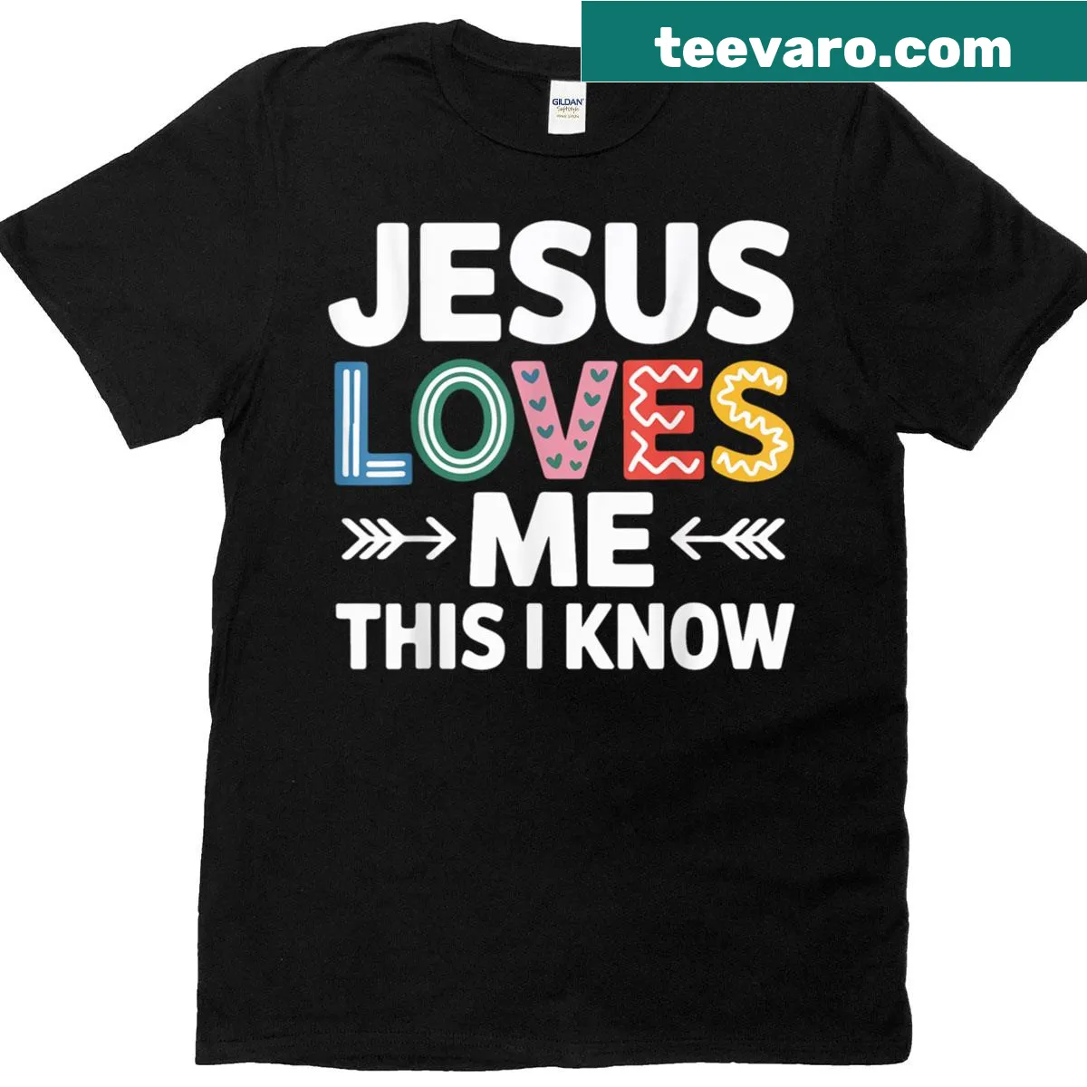 Cute kids' T-shirt with 'Jesus Love Me This I Know' text — on a men's t-shirt
