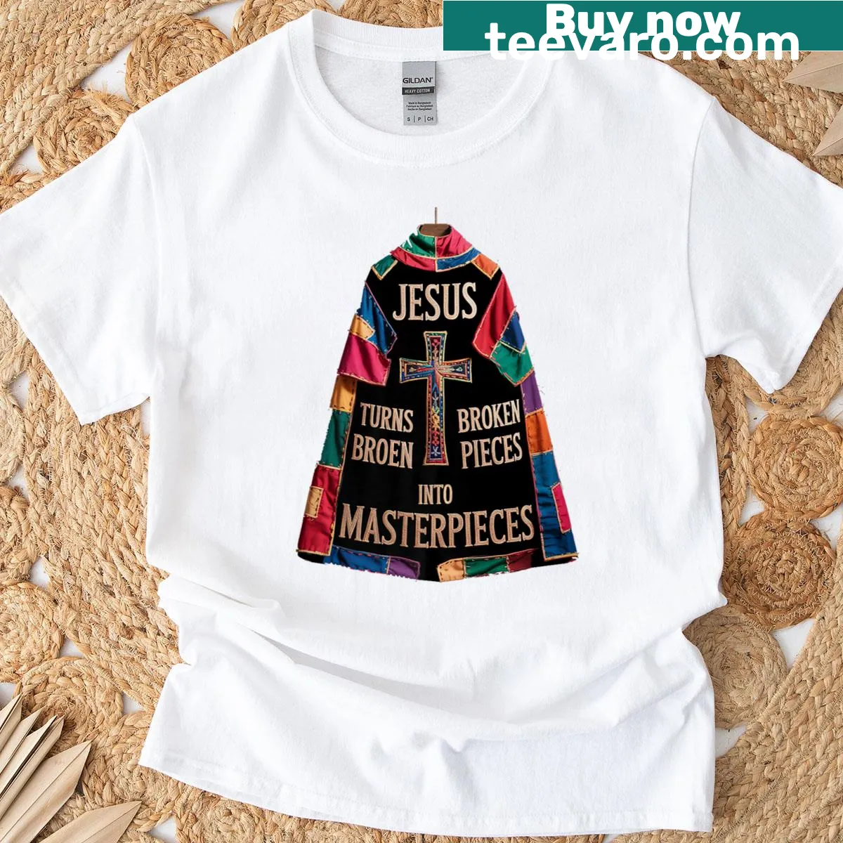 Inspirational T-shirt with the phrase about faith and transformation — on a men's t-shirt