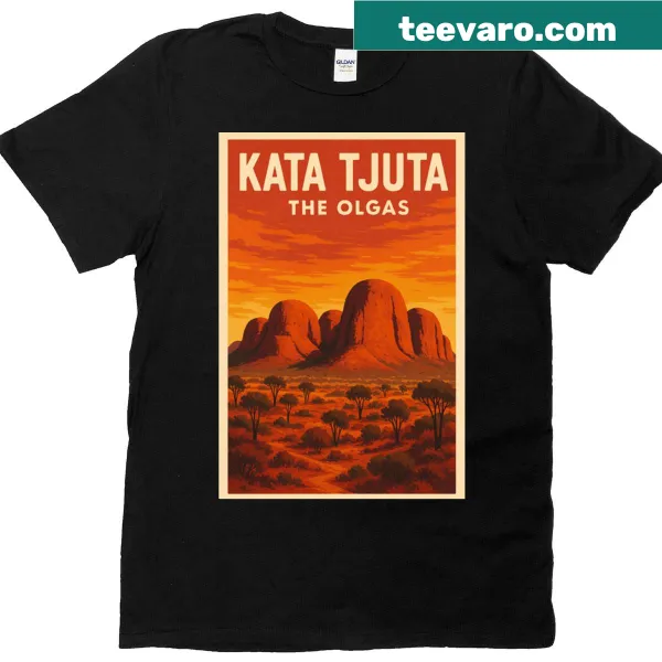 Illustration of Kata Tjuta at sunset, featuring The Olgas
