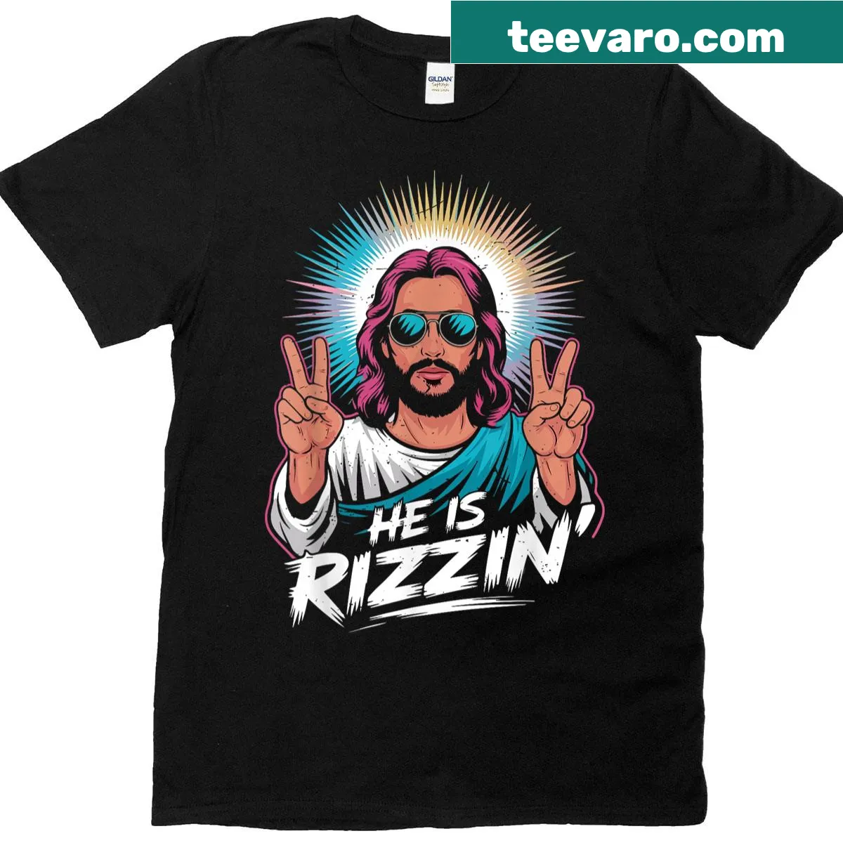 Humorous Kids Christian Easter t-shirt with playful text — on a men's t-shirt