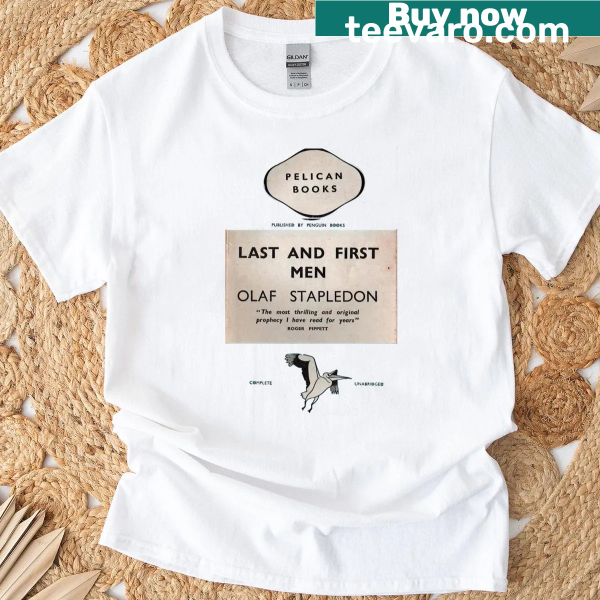 Illustrative design inspired by the book 'Last And First Men' on a t-shirt — on a men's t-shirt