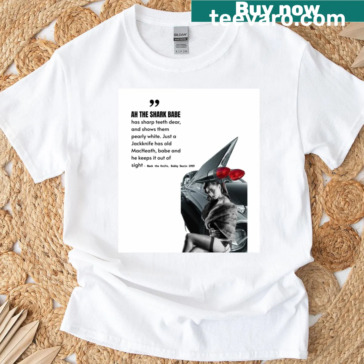 Vintage Mack The Knife Caddy T-shirt design — on a men's t-shirt