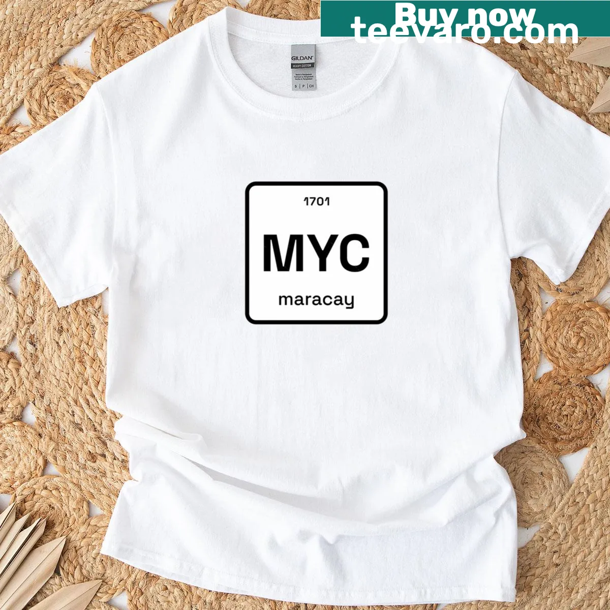 Periodic table design representing Maracay, Venezuela — on a men's t-shirt