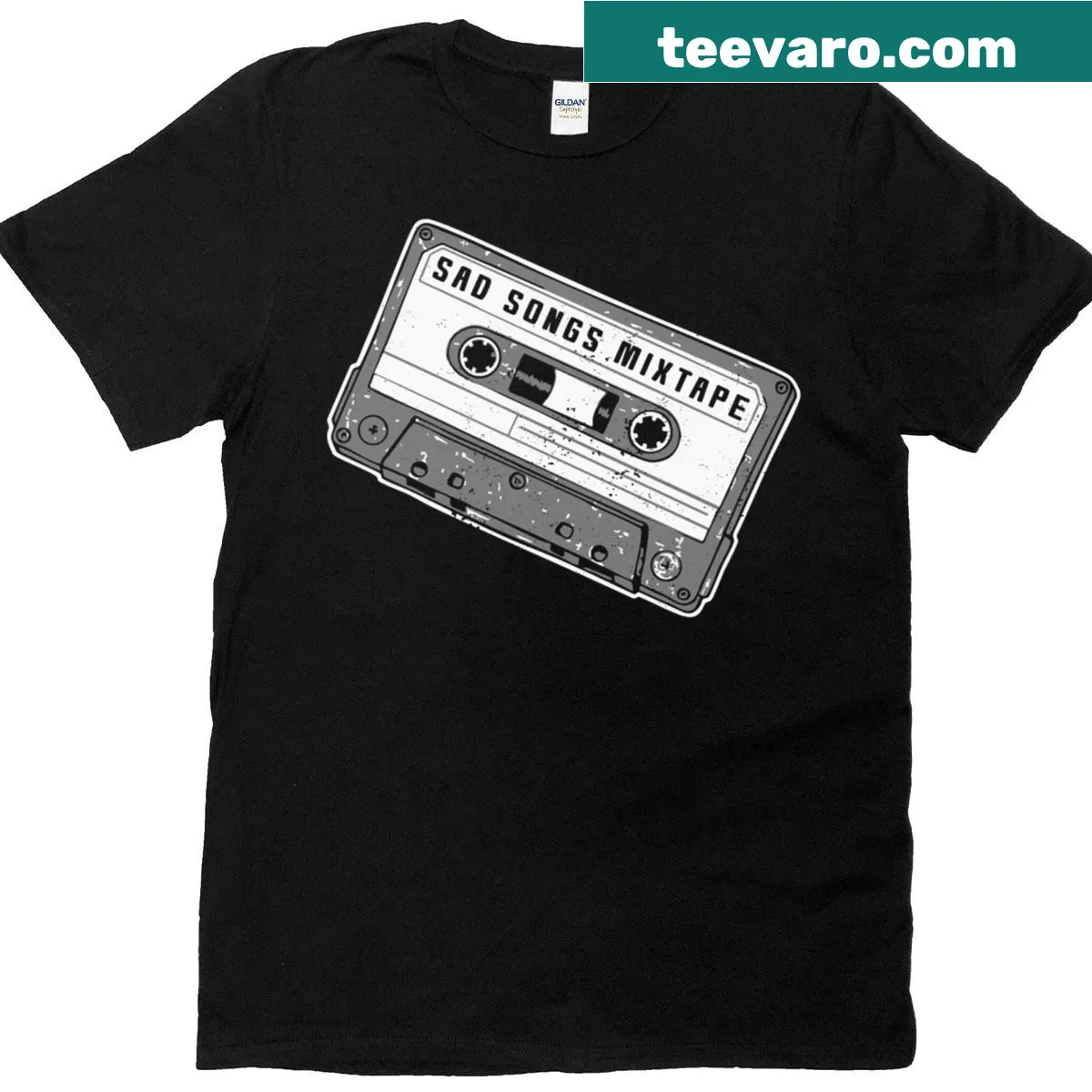 Oversized tee with retro cassette graphic — on a men's t-shirt