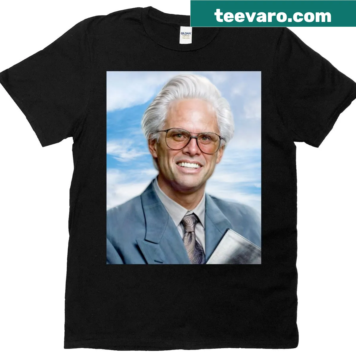 Oversized T-shirt with a humorous take on people culture — on a men's t-shirt