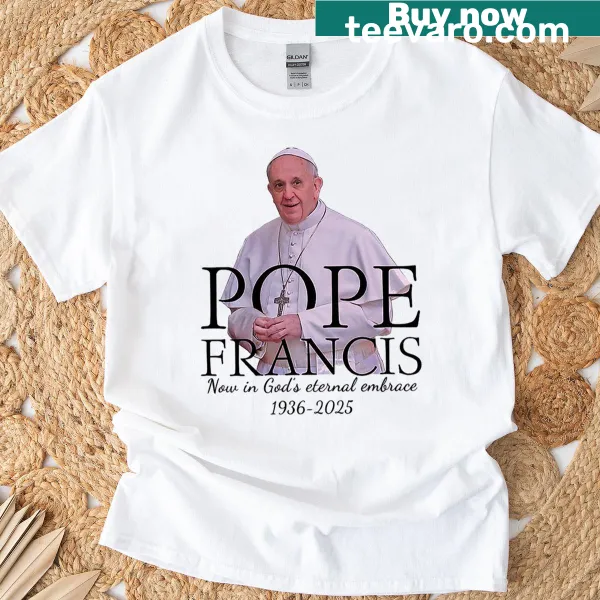Tribute graphic for Pope Francis on t-shirt