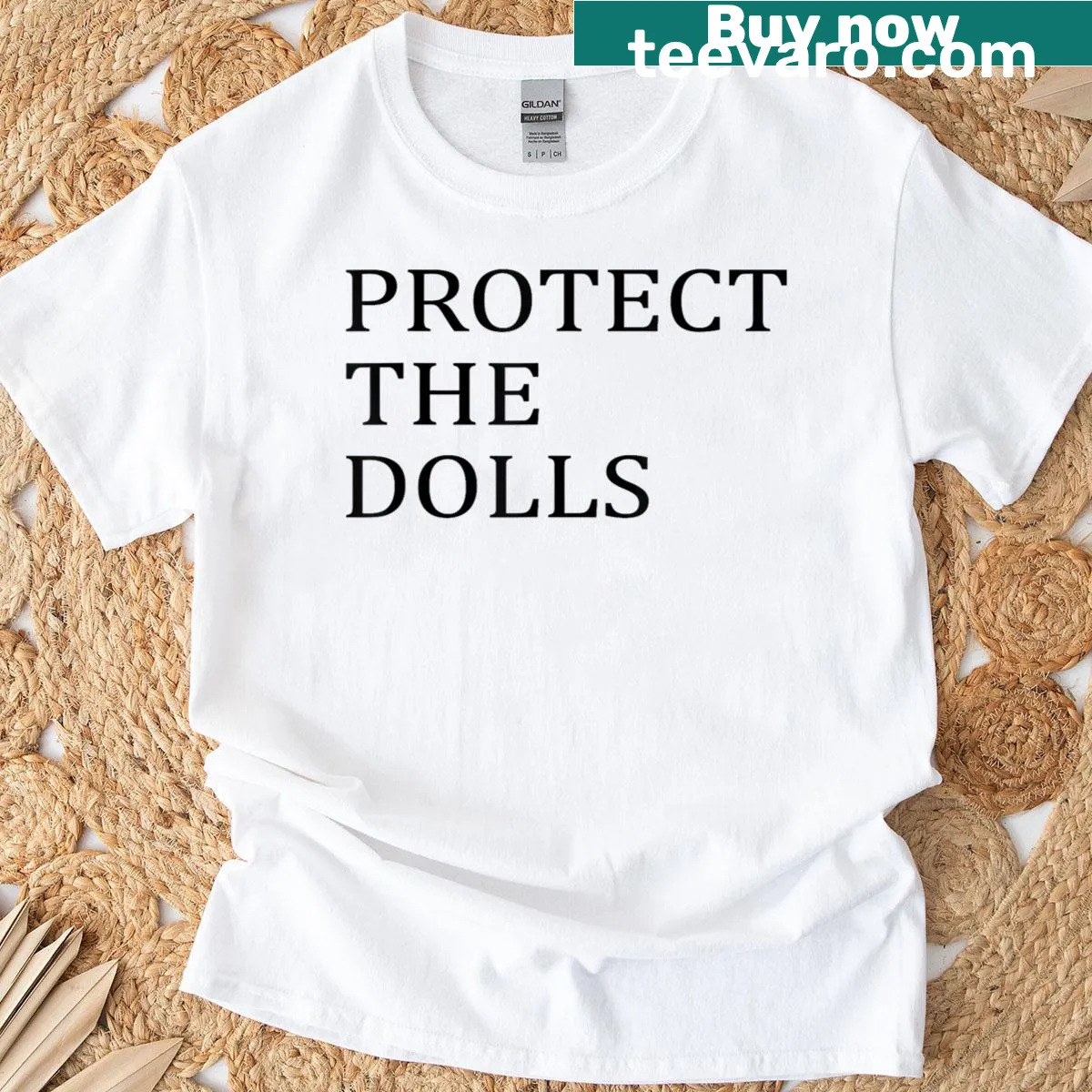 T-shirt with bold text 'Protect The Dolls' — on a men's t-shirt