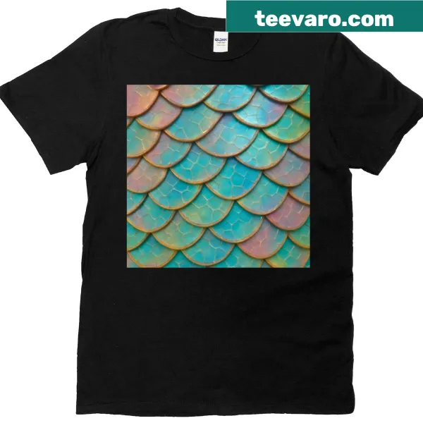 Whimsical T-shirt featuring the phrase 'Shiny Like A Mermaid' in playful font
