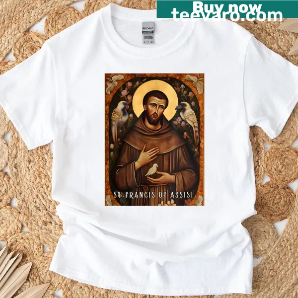 Artistic portrayal of St. Francis of Assisi as a religious icon