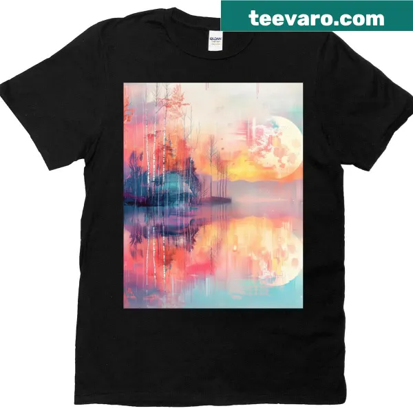 Minimalist t-shirt with a graphic emphasizing reflection.