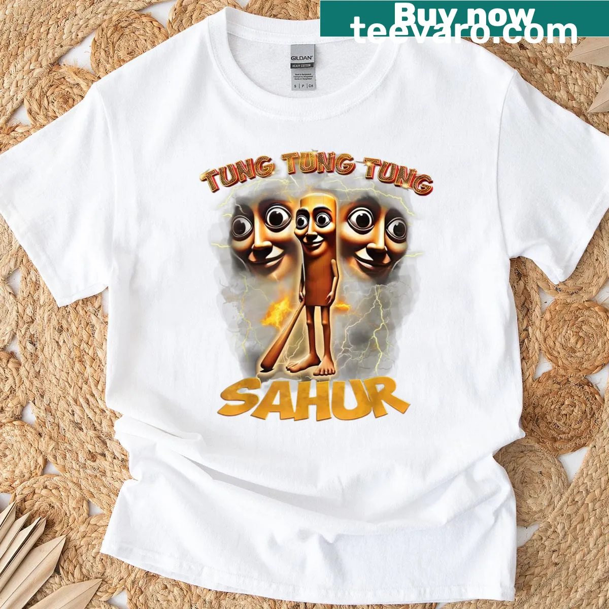 Funny meme-inspired cartoon T-shirt with humorous text — on a men's t-shirt