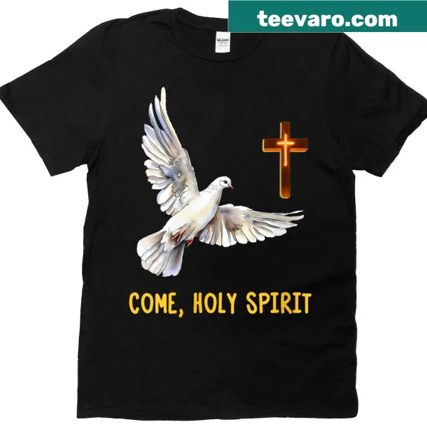 Cross and dove design t-shirt representing the Holy Spirit