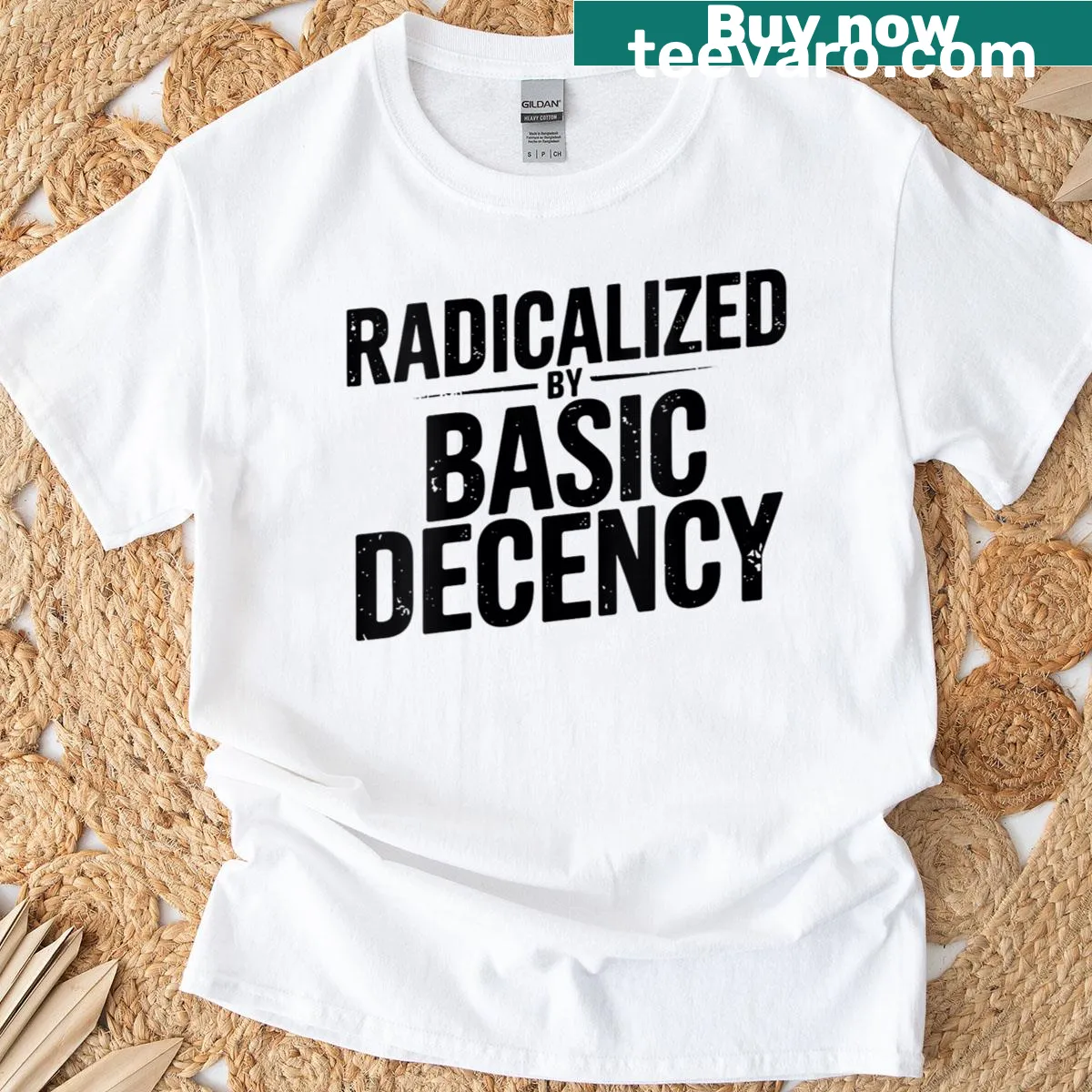 Edgy typography T-shirt with political humor — on a men's t-shirt