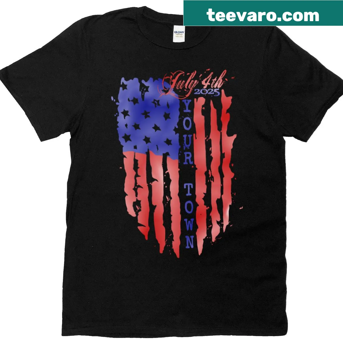 Oversized T-shirt for Fourth of July celebrations — on a men's t-shirt