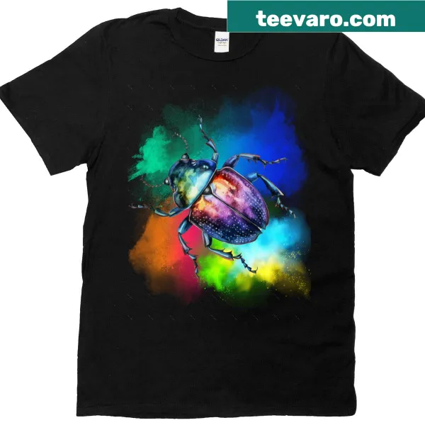 Oversized T-shirt featuring a spring beatle illustration