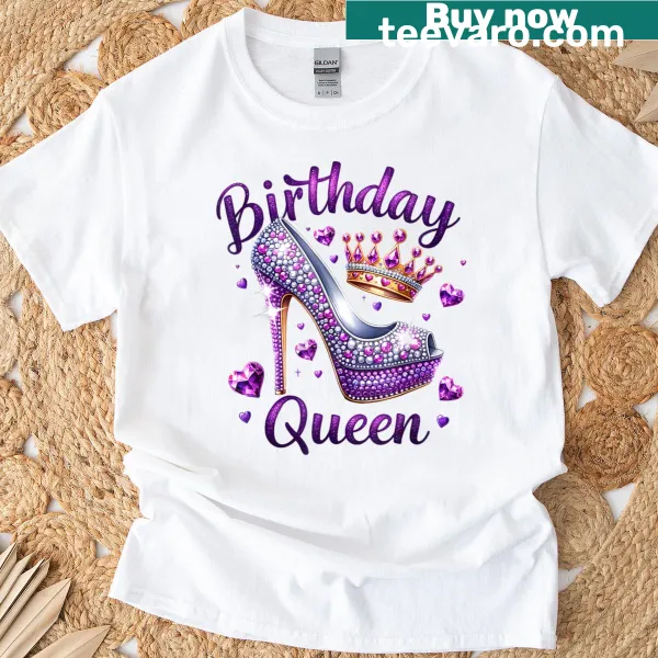 T-shirt with pixel art saying Level 6 Unlocked for a birthday.