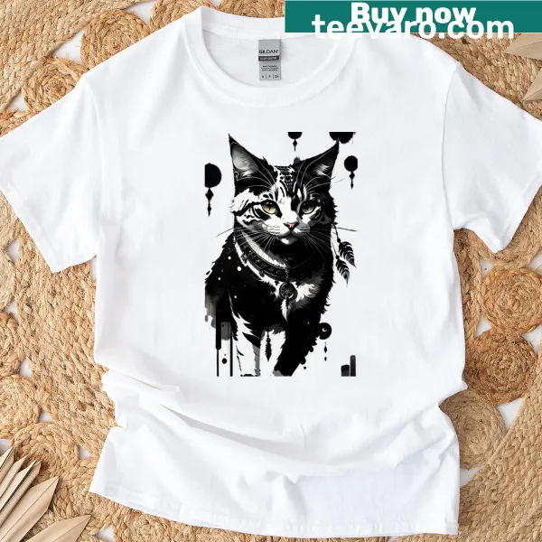 Cat dreamcatcher with protective talisman illustration