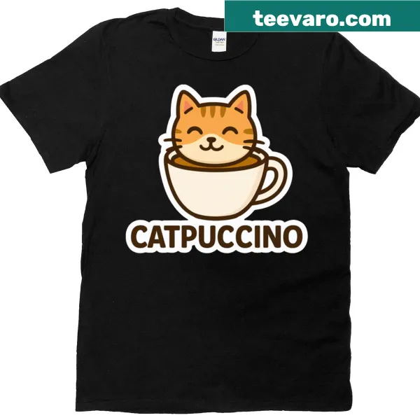 Cute cat inside a coffee cup graphic t-shirt