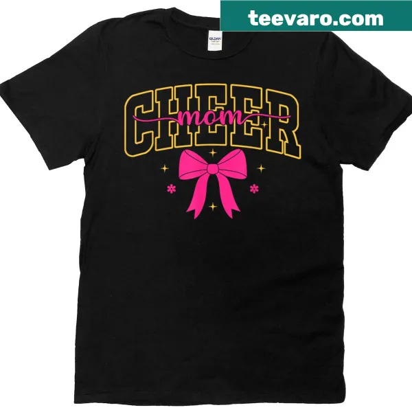Funny Cheer Mom T-shirt with playful typography and cheerleading theme