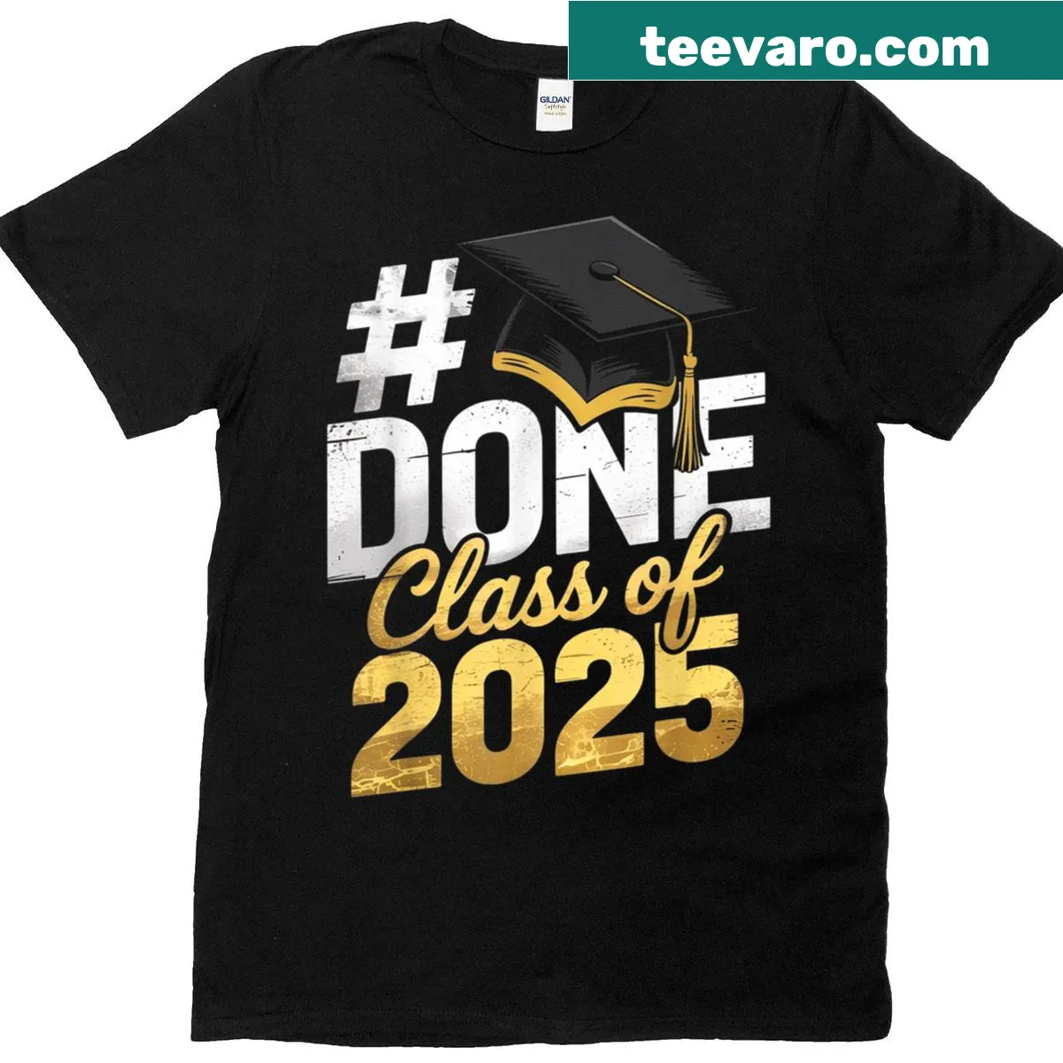 Graduation t-shirt celebrating Class of 2025 with bold text — on a men's t-shirt