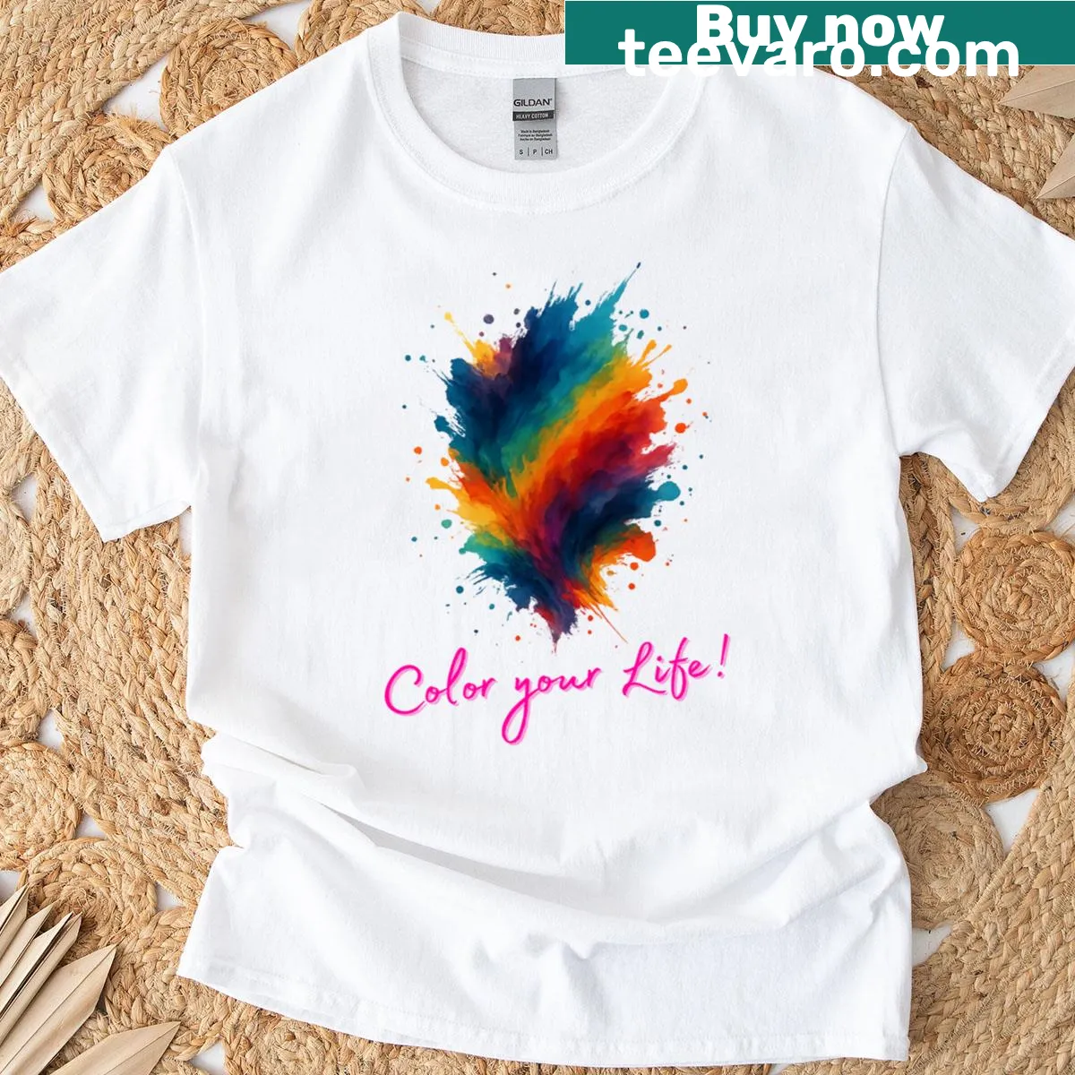 Abstract art-themed t-shirt with minimalist design — on a men's t-shirt