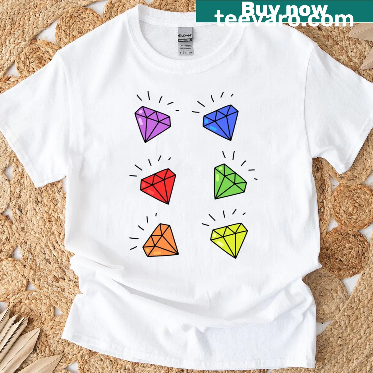 Diamond graphic t-shirt with a detailed design — on a men's t-shirt