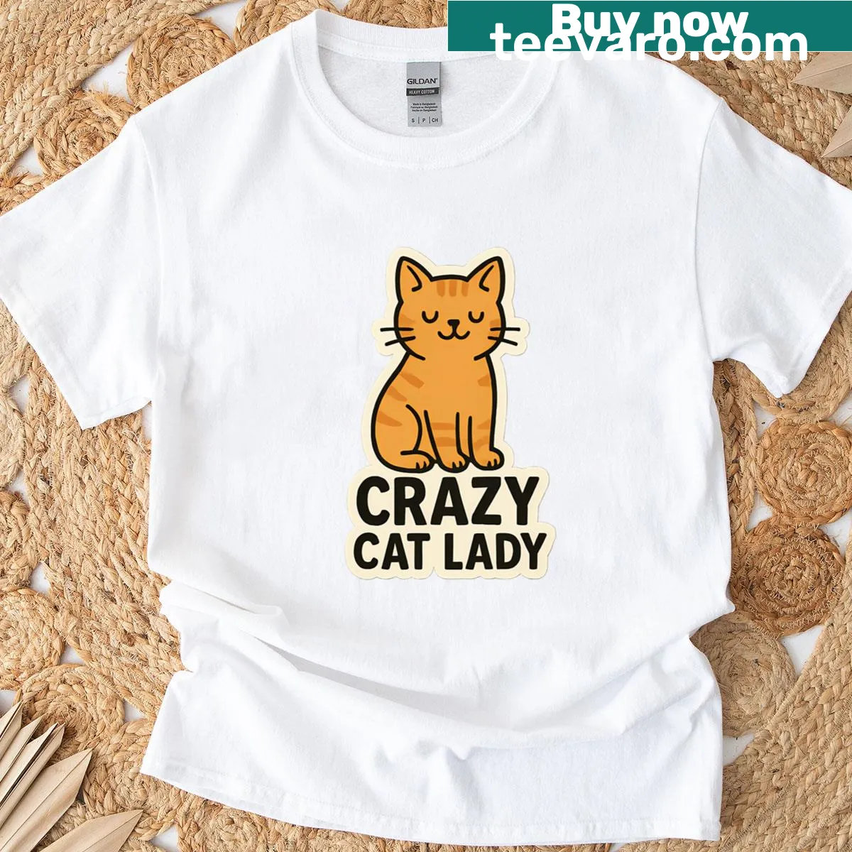 Funny Crazy Cat Lady t-shirt with playful typography — on a men's t-shirt
