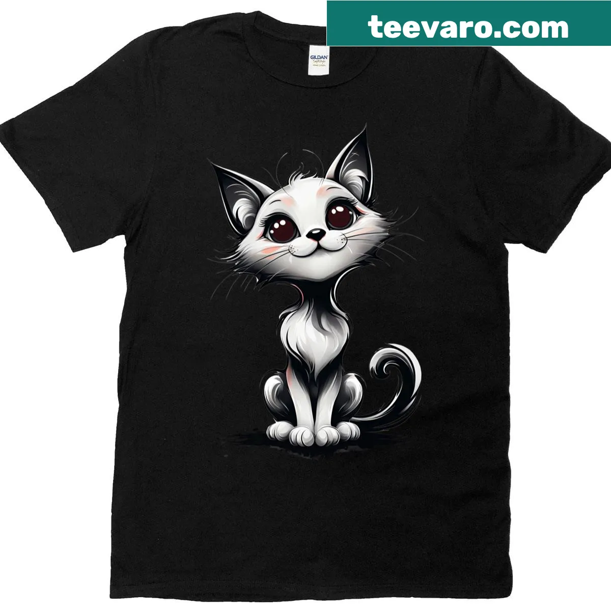 Oversized T-shirt with a cute cat graphic — on a men's t-shirt