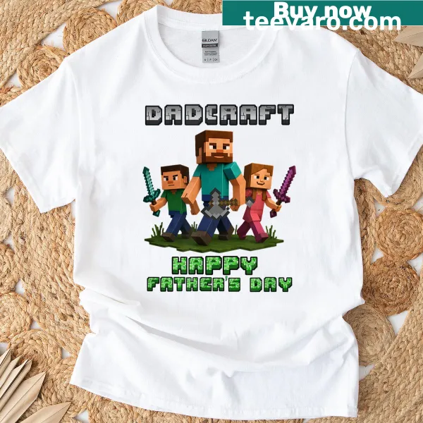 Funny Dadcraft Gamer t-shirt with humorous text for Father's Day