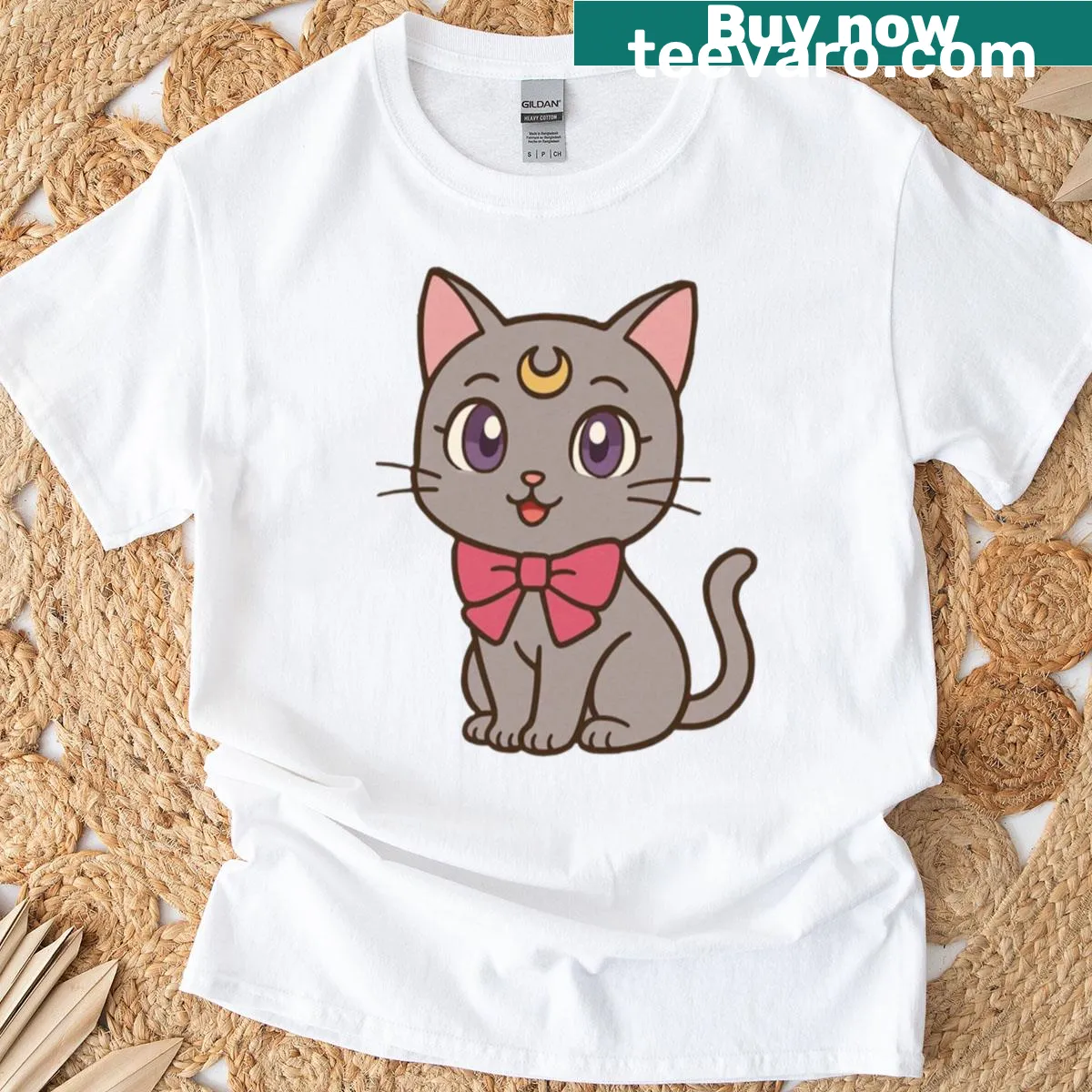 Cute illustration of Diana the kitten on a t-shirt — on a men's t-shirt