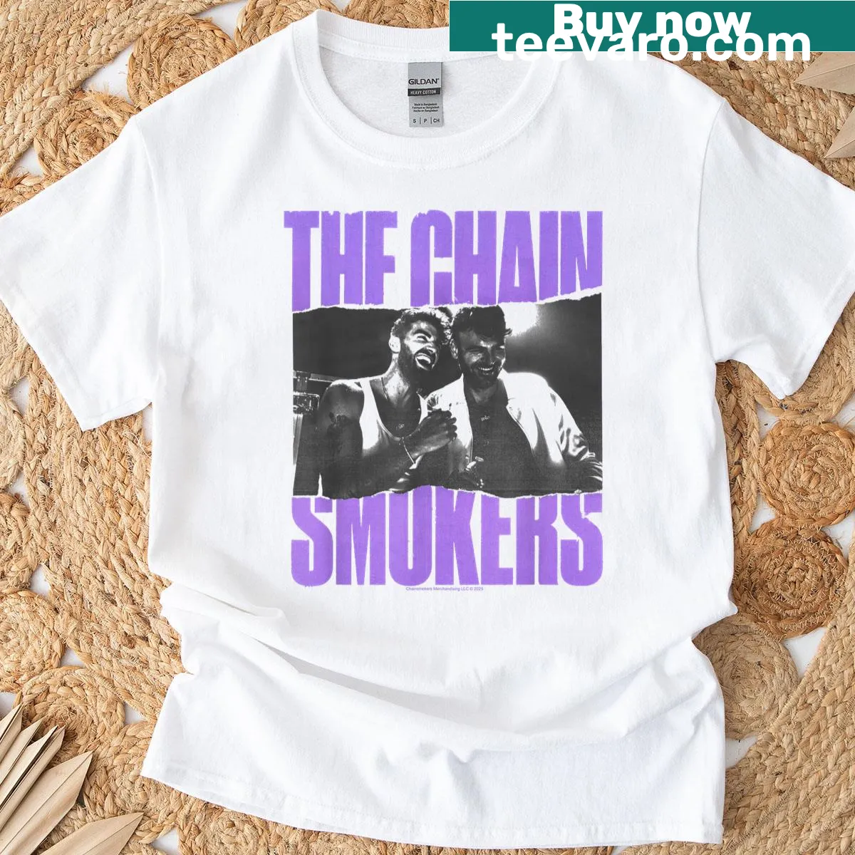 Minimalist black and white shirt featuring the names Drew and Alex — on a men's t-shirt