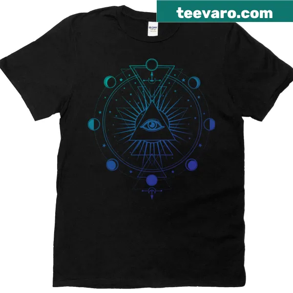 T-shirt featuring various moon phase symbols