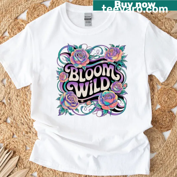 Hand-lettered summer-themed floral design T-shirt