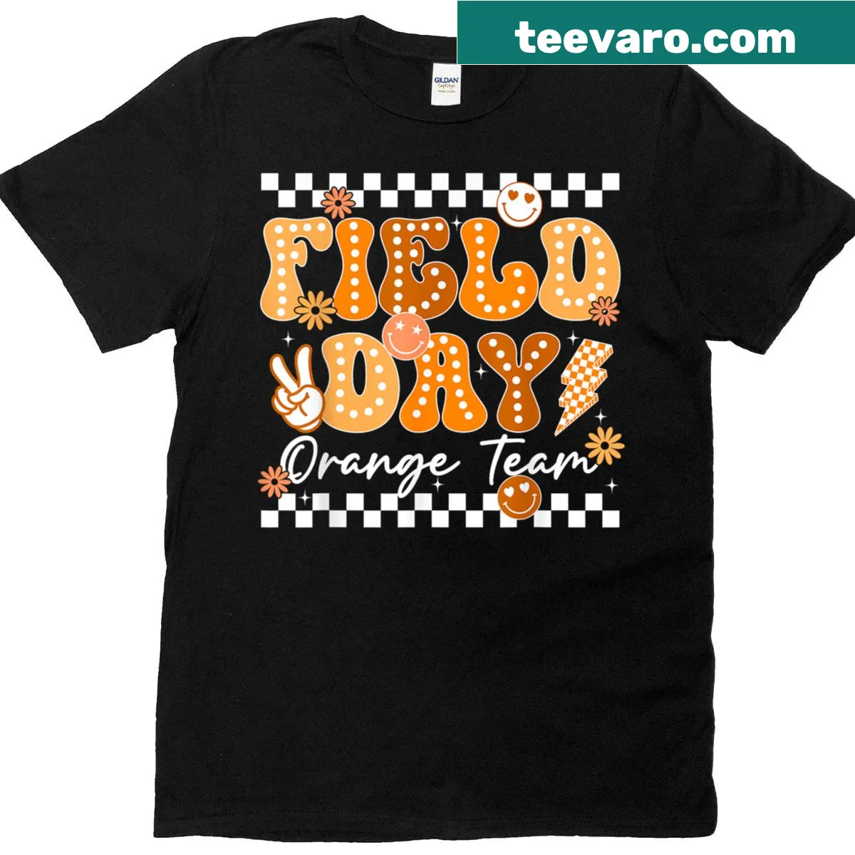 Playful Field Day Team T-shirt in vibrant typography — on a men's t-shirt
