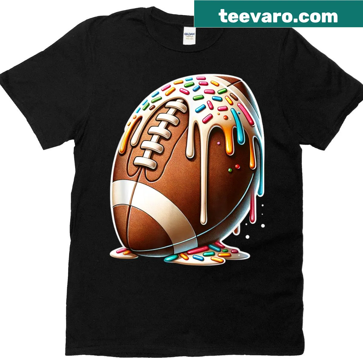 Funny football players enjoying ice cream graphic on a t-shirt. — on a men's t-shirt