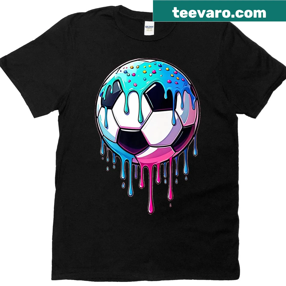 Funny Football Ice Cream T-shirt with playful graphics — on a men's t-shirt