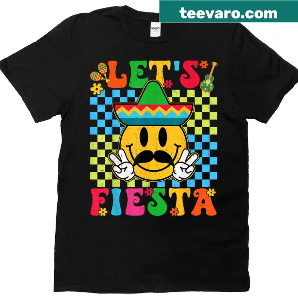 Playful Cinco De Mayo Fiesta T-shirt with checkered design
