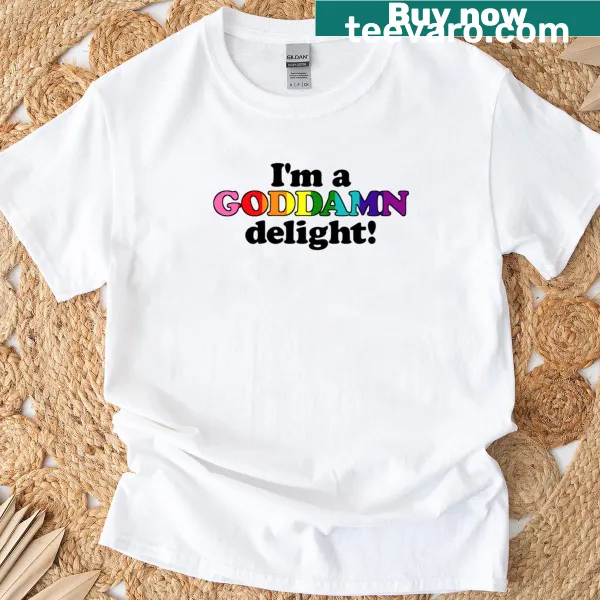 Rainbow T-shirt with the text 'G-d Delight'
