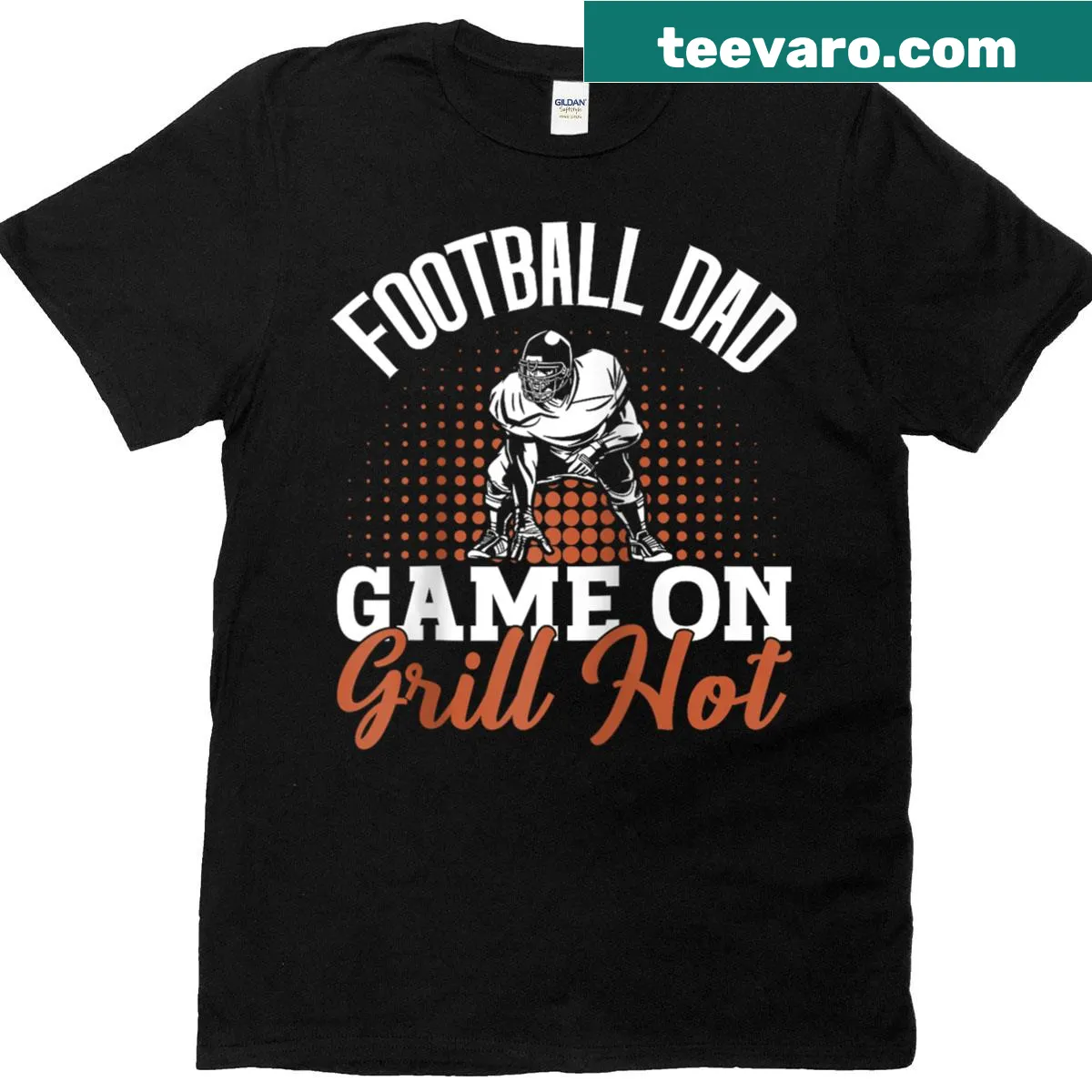 Funny football dad grilling graphic on a baseball tee — on a men's t-shirt