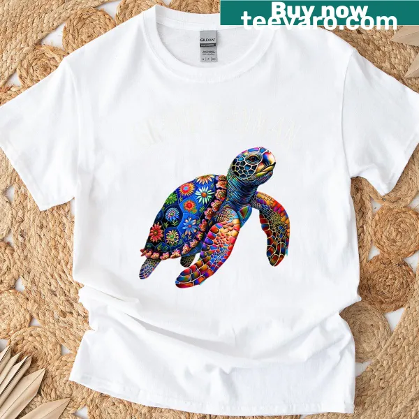 Illustration of Grand Cayman scenery on a travel-themed T-shirt