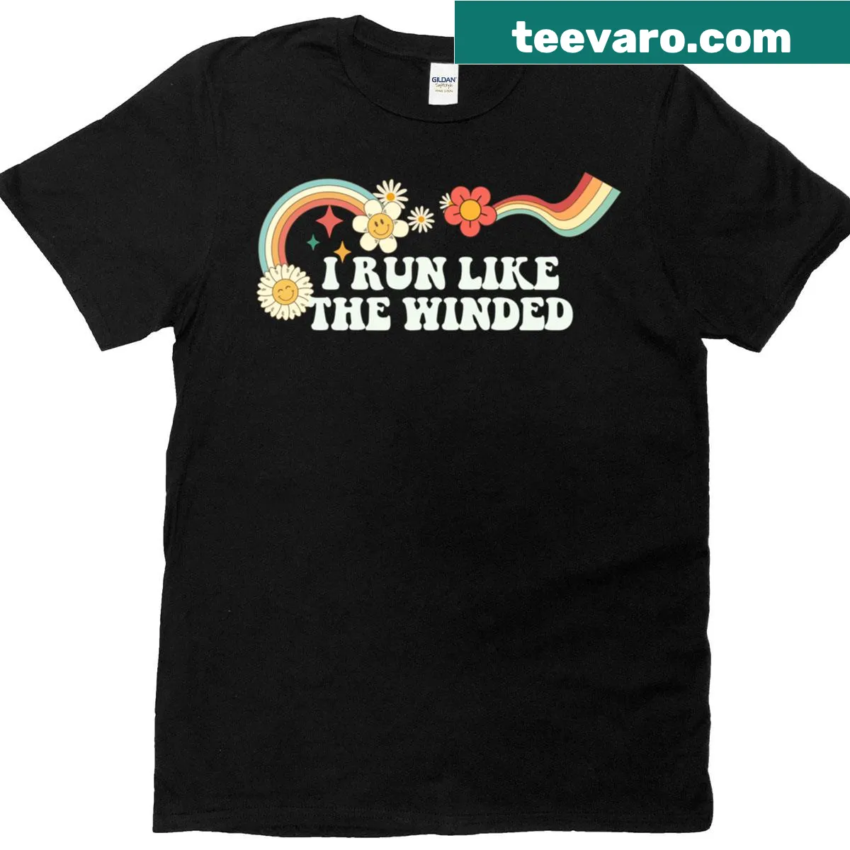 Funny retro t-shirt that reads 'I Run Like The Winded'. — on a men's t-shirt