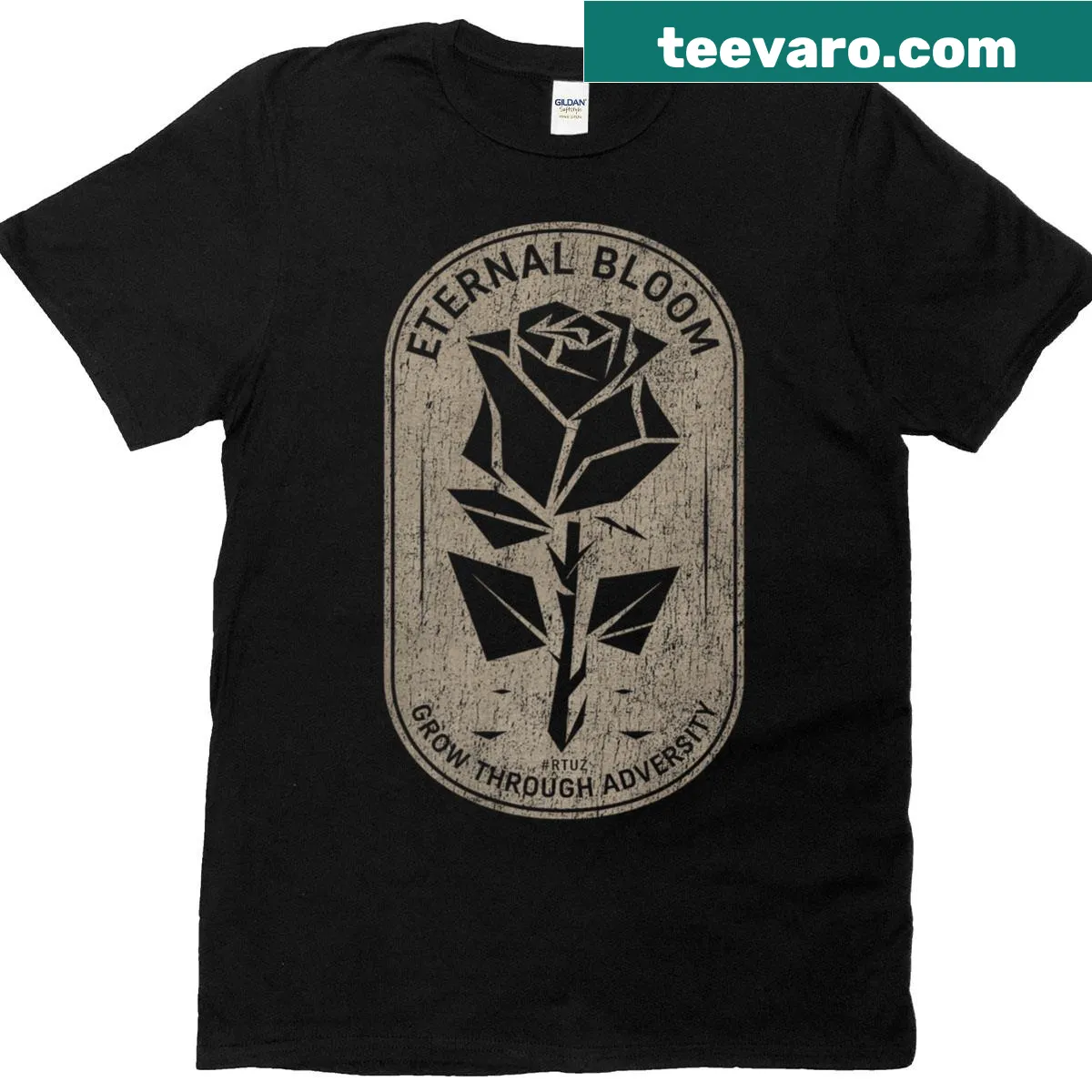 Vintage hipster T-shirt featuring edgy typography and a rose graphic — on a men's t-shirt