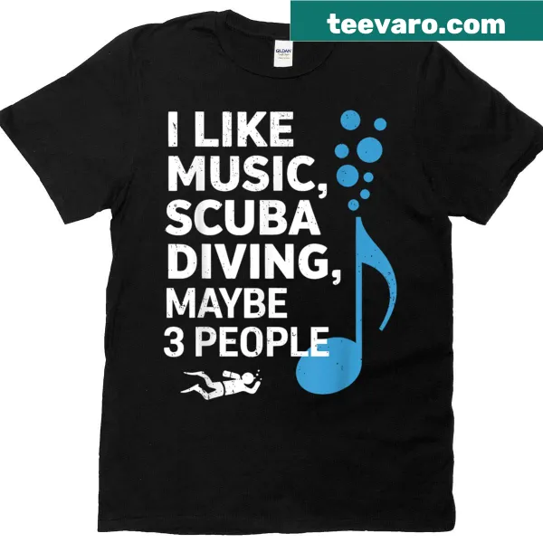Wholesome dad t-shirt featuring music and scuba diving themes