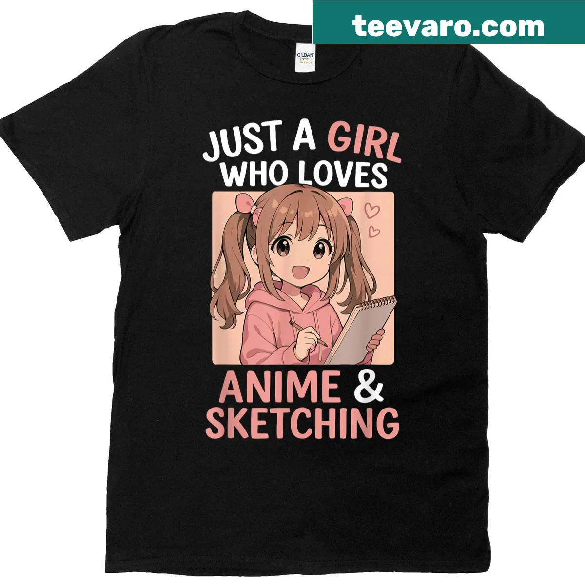 T-shirt expressing love for anime and sketching — on a men's t-shirt