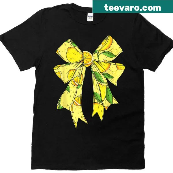 Cute T-shirt with lemon and bow design