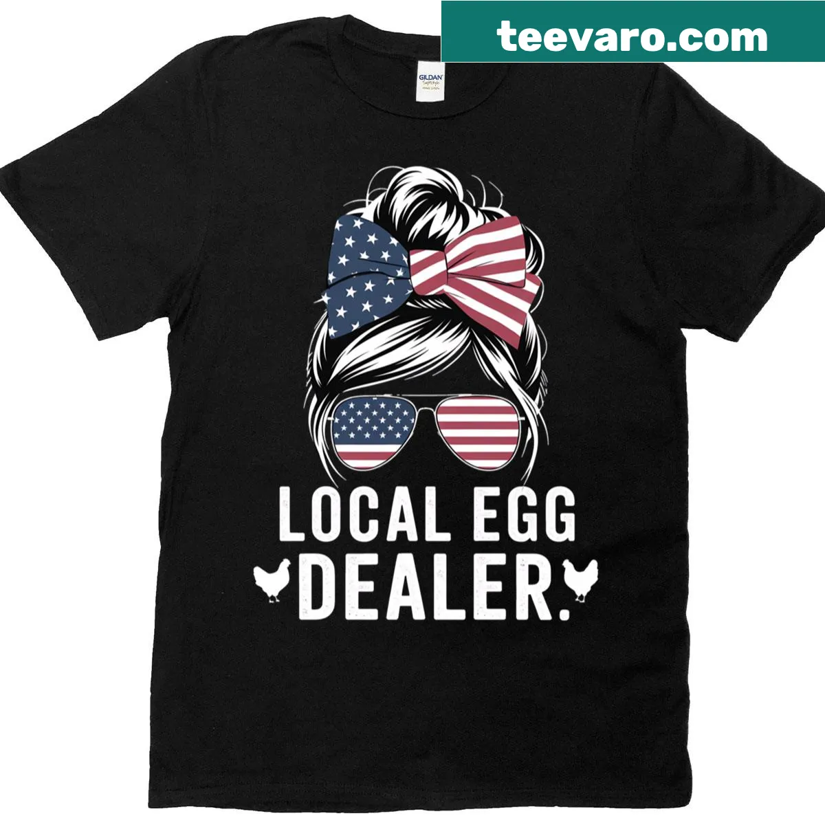 Funny T-shirt for chicken farmers with 'Local Egg Dealer' text — on a men's t-shirt